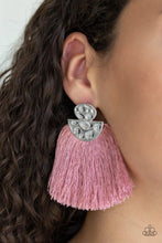 Load image into Gallery viewer, Make Some Plume Pink Tassel Earrings