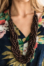 Load image into Gallery viewer, Tahiti Tropic Brown Wood Necklace