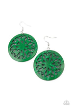 Load image into Gallery viewer, Ocean Canopy Green Wood Earrings