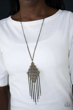 Load image into Gallery viewer, Web Design Brass Necklace