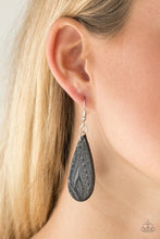 Load image into Gallery viewer, Get In The Groove Black Leather Earrings