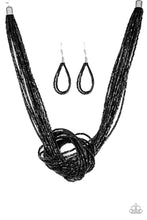 Load image into Gallery viewer, Knotted Knockout Black Seed Bead Necklace