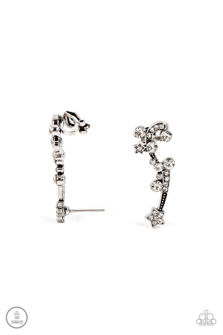 Astral Anthem White Ear Crawler Earrings