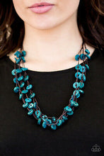 Load image into Gallery viewer, Hoppin Honolulu Blue Wood Necklace