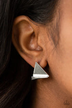 Load image into Gallery viewer, Die TRI-ing Silver Post Earrings