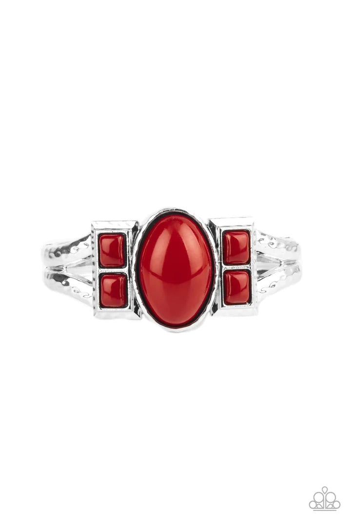 A Touch of Tiki Red Hinged Bracelet