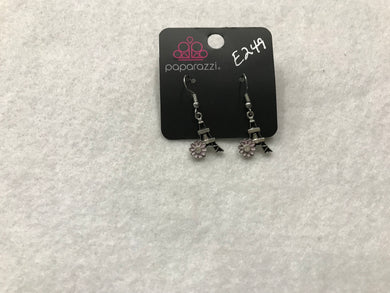 Starlet Shimmer Eiffel Tower Black/Pink Earrings #249