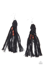 Load image into Gallery viewer, Beach Bash Black Macrame Earrings