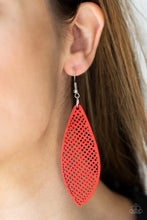 Load image into Gallery viewer, Surf Scene Red Wood Earrings