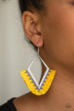 Load image into Gallery viewer, When in Peru Yellow Tassel Earrings