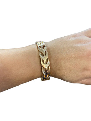Editor-in-Leaf Gold Hinged Bracelet