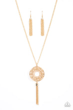 Load image into Gallery viewer, Tai Chi Gold Tassel Earrings