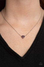 Load image into Gallery viewer, Hit ‘Em Where It Hearts Purple Necklace