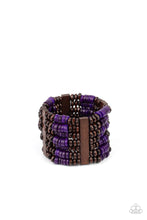 Load image into Gallery viewer, Vacay Vogue Purple Wood Bracelet