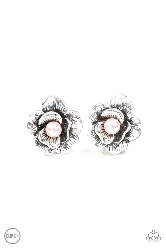 Glowing Garden Spree Pink Clip On Earrings