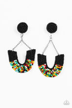 Load image into Gallery viewer, Make It a Rainbow Black Seed Bead Earrings