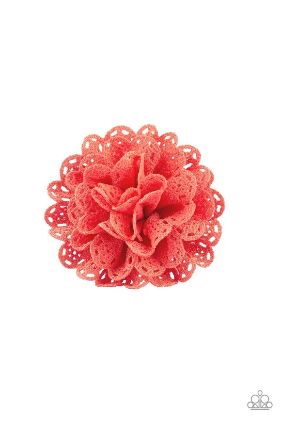 Floral Fashionista Orange Hair Clip