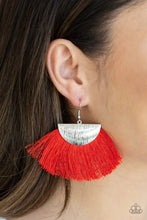 Load image into Gallery viewer, Fox Trap Red Tassel Earrings