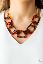 Load image into Gallery viewer, Sizzle Sizzle Brown Acrylic Necklace