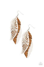 Load image into Gallery viewer, Winging Off the Hook White Leather Earrings