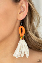 Load image into Gallery viewer, The Dustup Orange Tassel Earrings