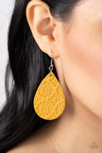 Load image into Gallery viewer, Stylishly Subtropical Yellow Leather Earrings