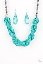 Load image into Gallery viewer, Savannah Surfin Blue Seed Bead Necklace