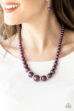 Load image into Gallery viewer, Party Pearls Purple Necklace
