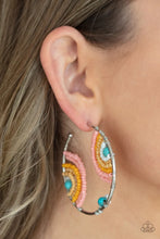 Load image into Gallery viewer, Rainbow Horizons Multi/Pink Seed Bead Earrings