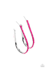 Load image into Gallery viewer, Beaded Bauble Pink Seed Bead Hoop Earrings