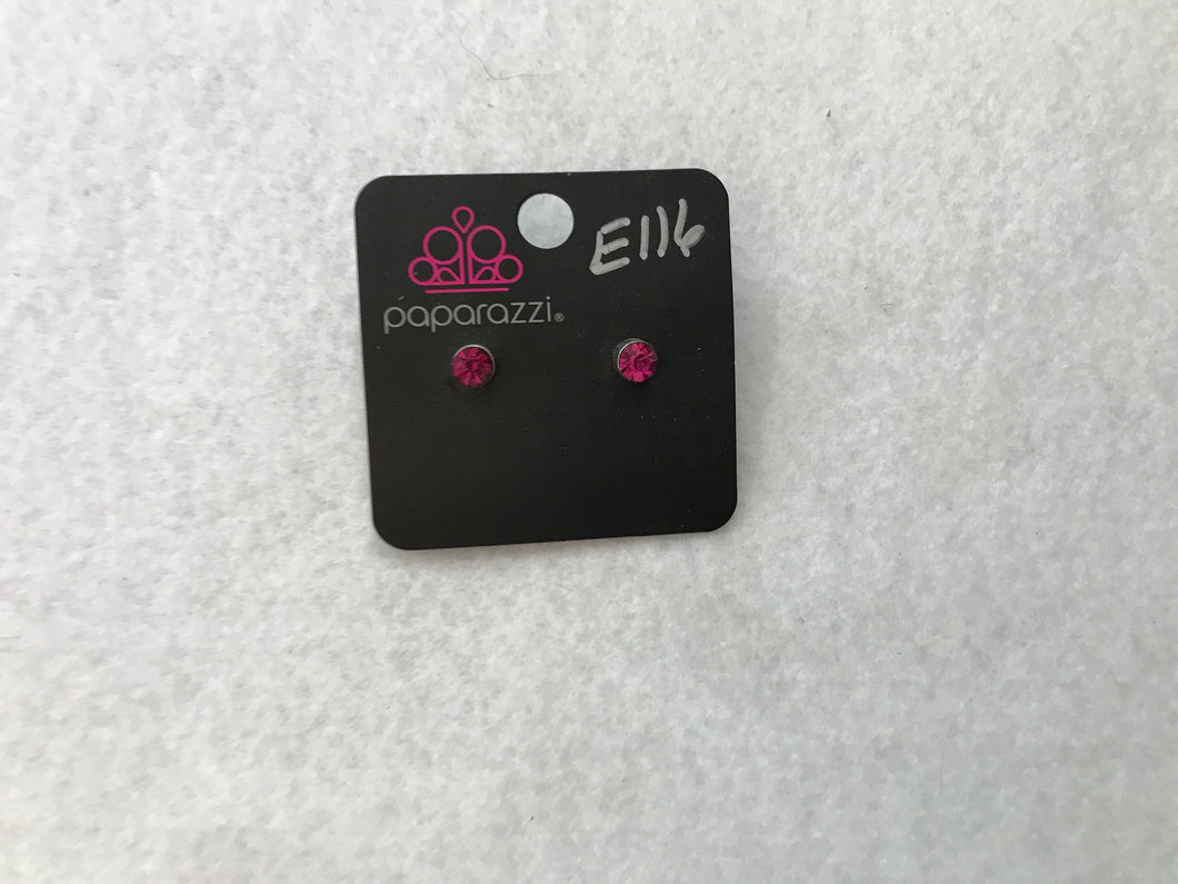 Starlet Shimmer Gem Studs Pink Earrings #116
