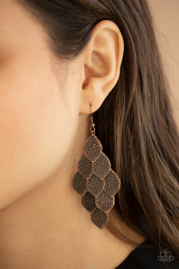 Loud and Leafy Copper Earrings