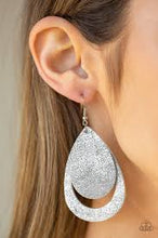 Load image into Gallery viewer, Fiery Firework Silver Leather Earrings