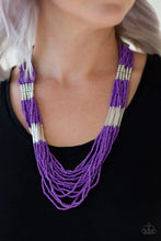 Load image into Gallery viewer, Let It Bead Purple Seed Bead Necklace