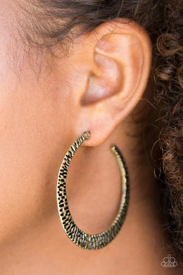 Beast Friends Forever Brass Hoop Earrings