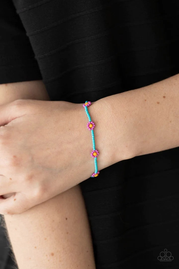 Camp Flower Power Purple Seed Bead Bracelet