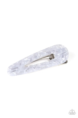Not a Hair Out of Place White Acrylic Hair Clip
