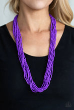 Load image into Gallery viewer, Congo Colada Purple Seed Bead Necklace