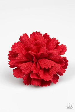 Heavy Petal Red Hair Clip