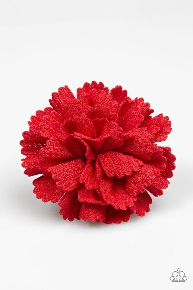 Heavy Petal Red Hair Clip