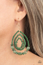 Load image into Gallery viewer, Prana Party Green Seed Bead Earrings
