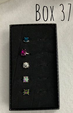 Starlet Shimmer Big Gem Shapes Rings Box 37