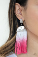 Load image into Gallery viewer, Rope Them In Pink Tassel Earrings
