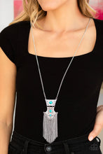 Load image into Gallery viewer, Totem Tassel Blue Necklace
