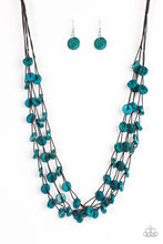 Load image into Gallery viewer, Hoppin Honolulu Blue Wood Necklace