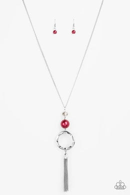 Bold Balancing Act Red Necklace
