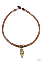 Load image into Gallery viewer, Every Caveman for Himself Brass Urban Necklace