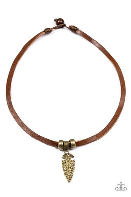 Every Caveman for Himself Brass Urban Necklace