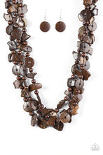 Load image into Gallery viewer, Living the Tropical Life Brown Wood Necklace