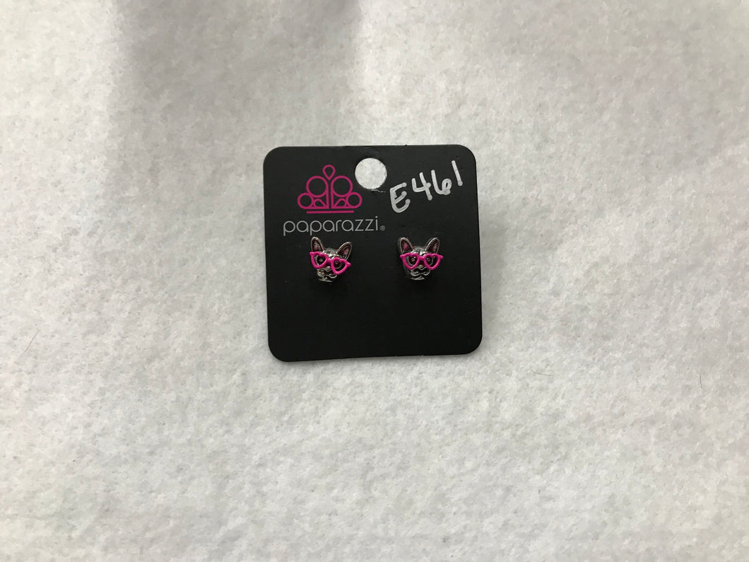 Starlet Shimmer Dog w/Sunglasses Hot Pink Earrings #461